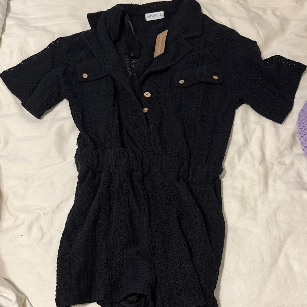 Vestique Black Lace Kids Romper